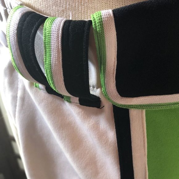 Boombah baseball pants white with green and navy stripes big belt loops - Picture 2 of 8